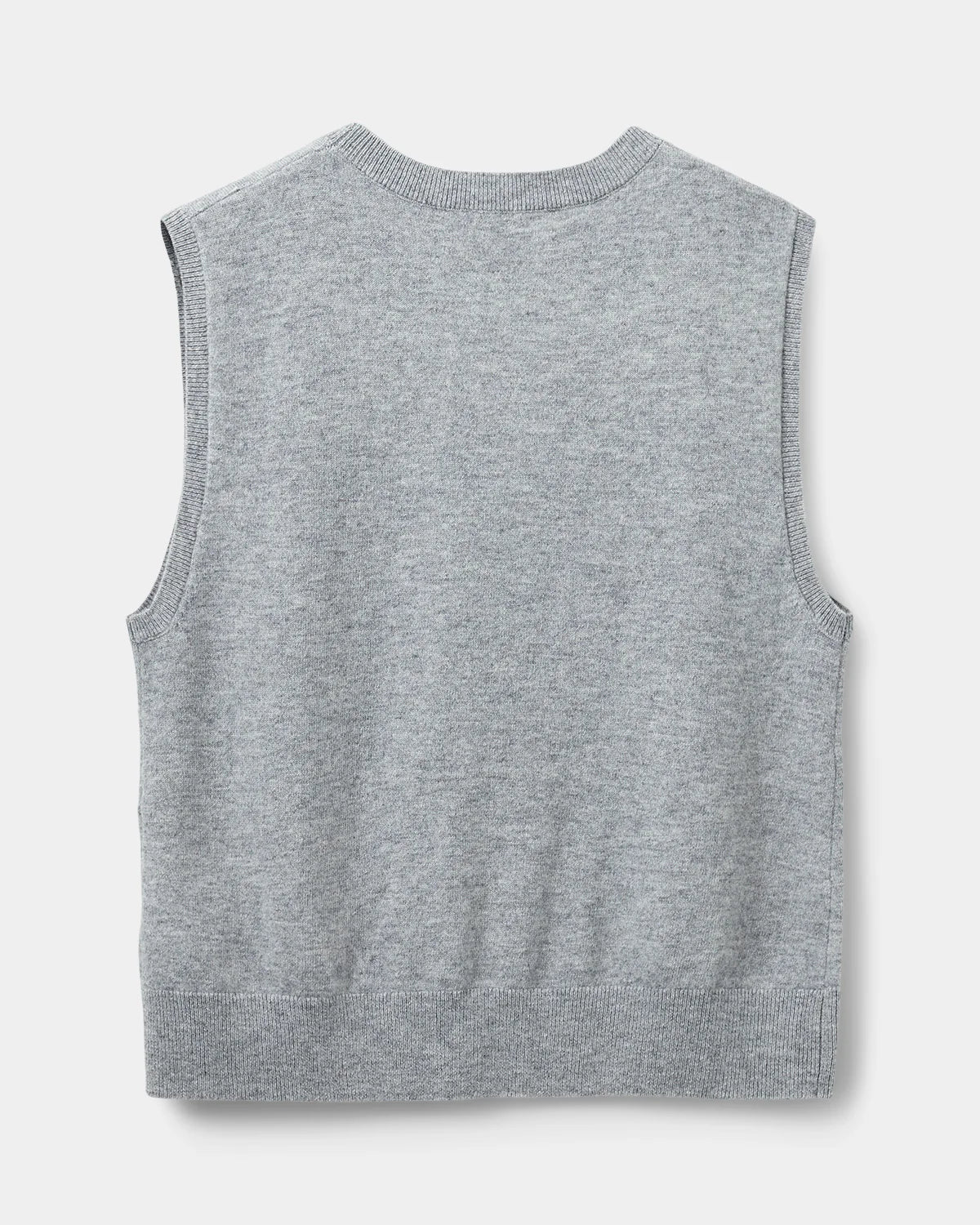 100% Merino Sleeveless Vest in Grey Melange