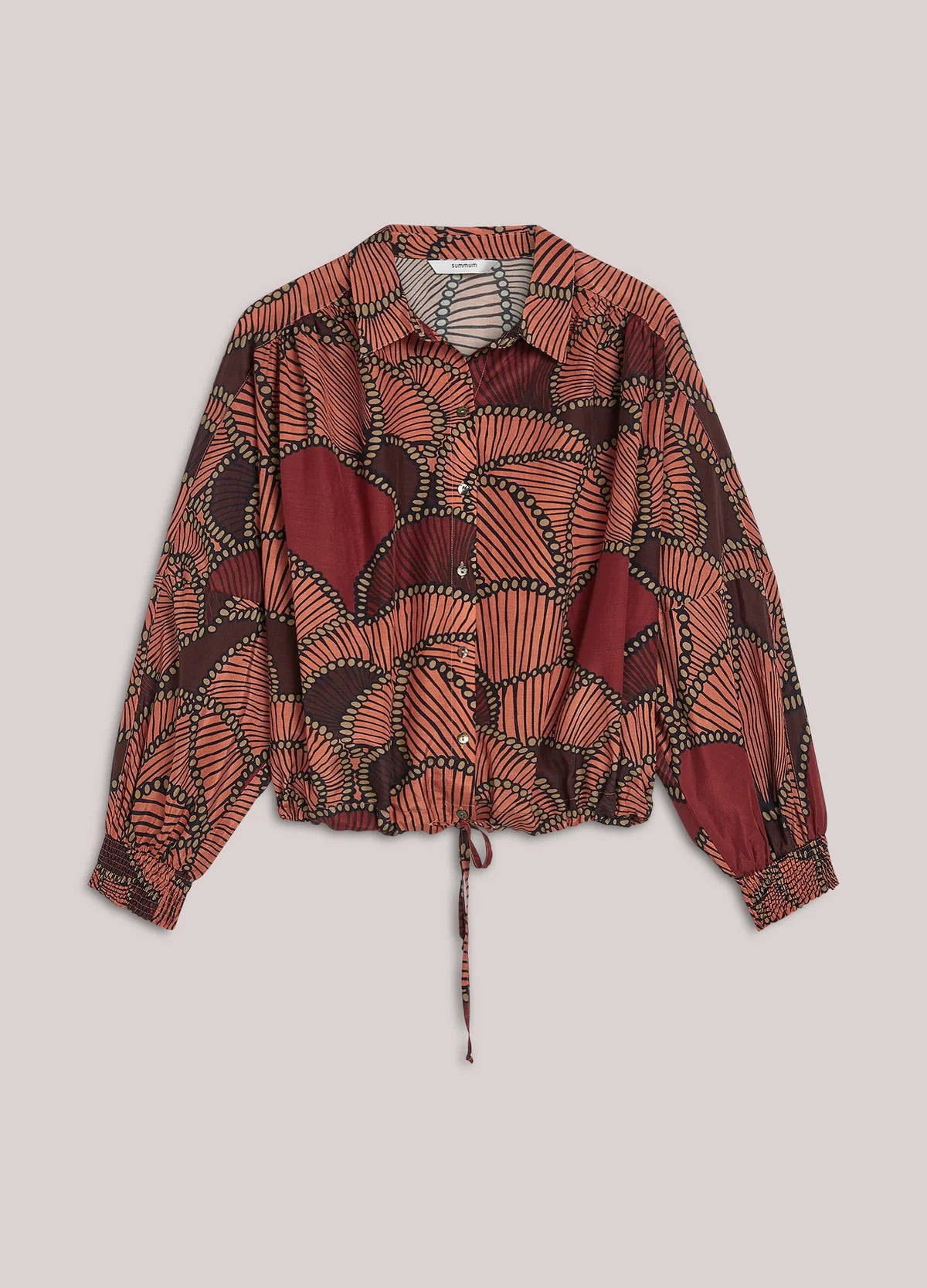 100% Cotton and Viscose Mix Top in Redcurrant