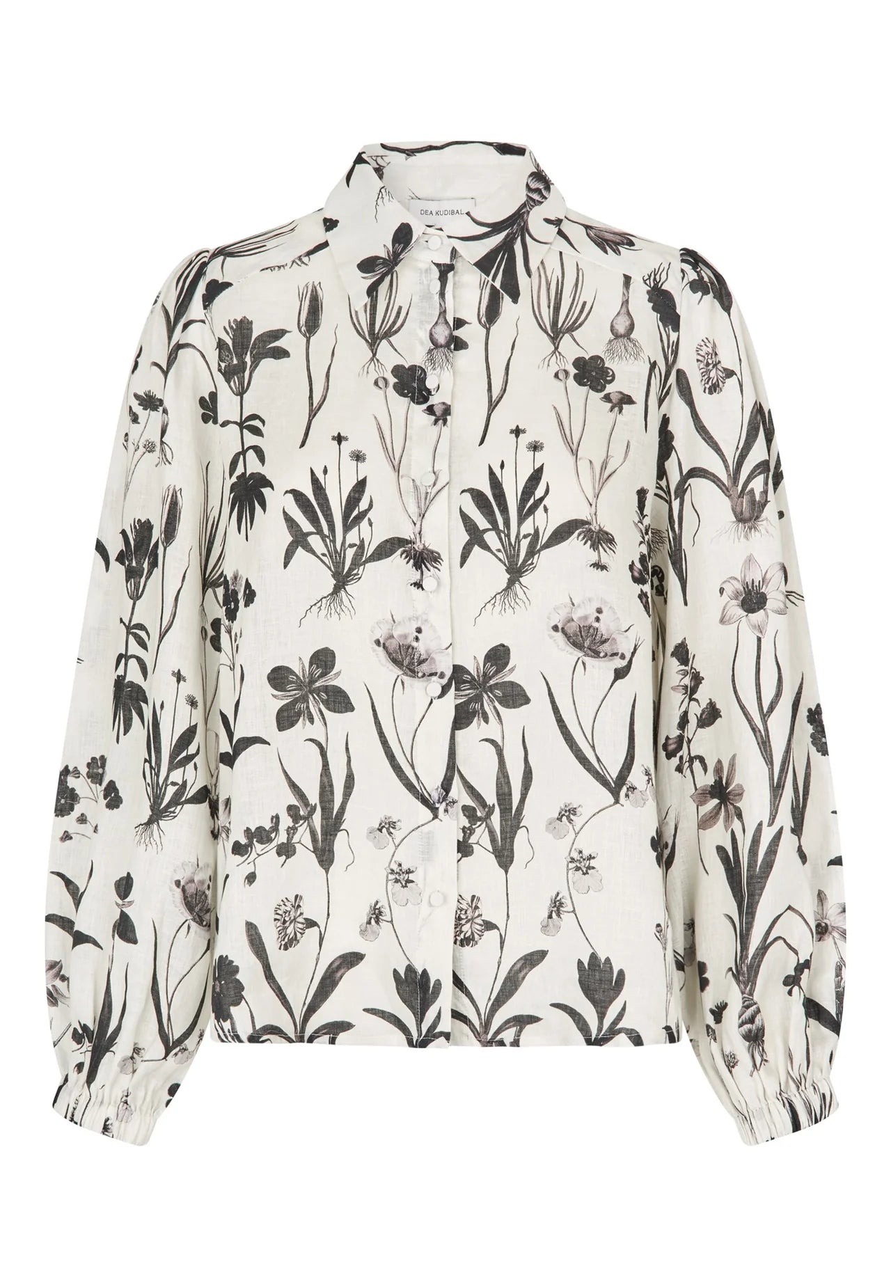 100% Linen Sioma Blouse in Flower Seeds