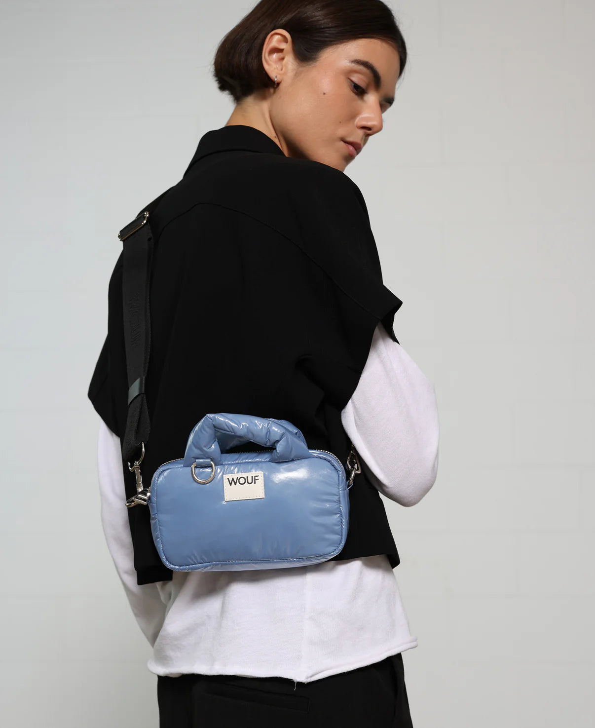 100% Recycled Mini Shoulder Bag in Royal - Spring Blue