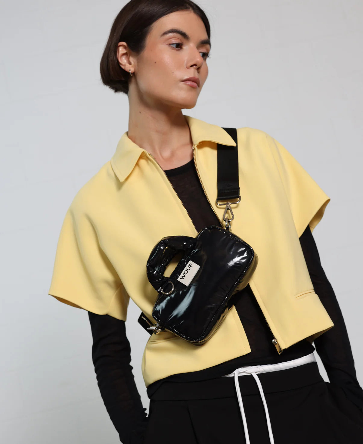 100% Recycled Mini Shoulder Bag in Nuit - Deep Blue Black