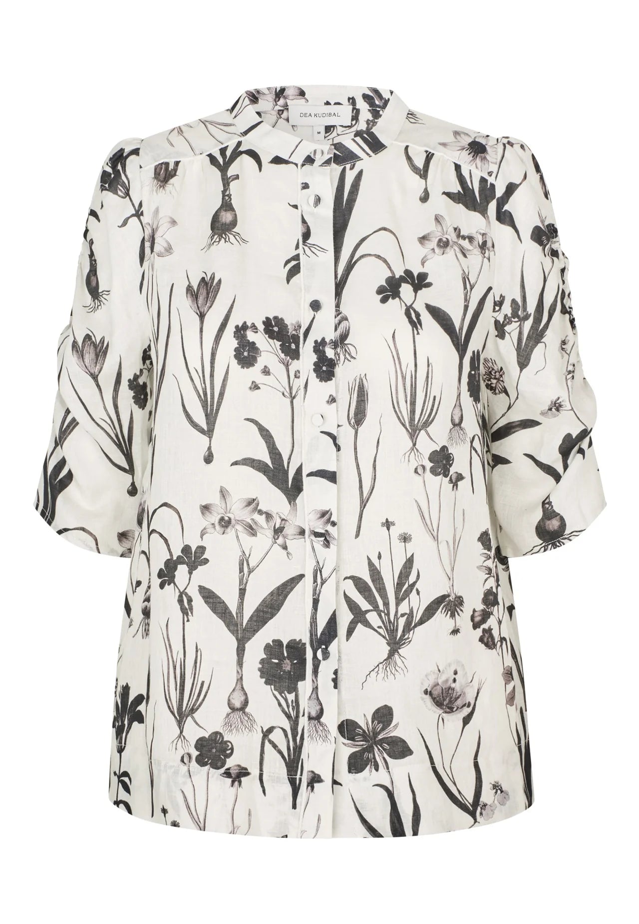 100% Linen Rafaela Blouse in Flower Seeds