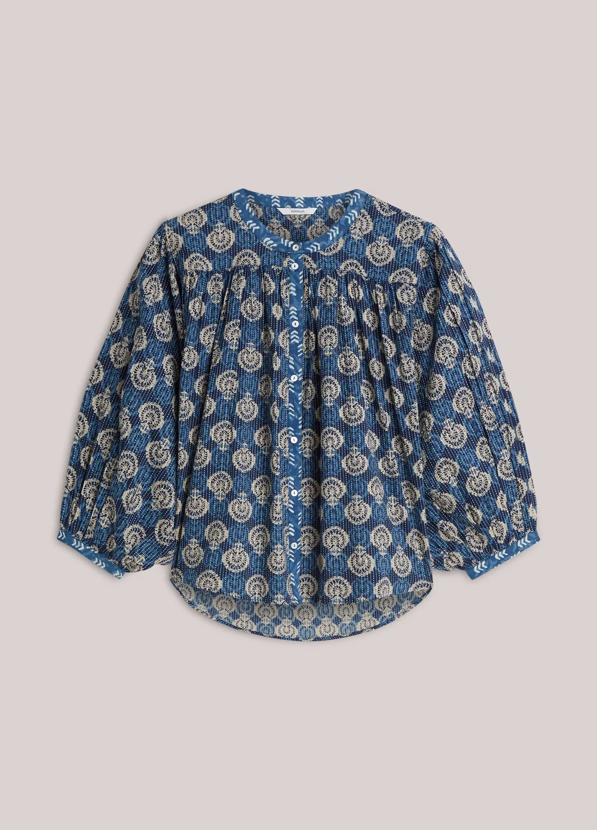 100% Cotton Blouse in Midnight Blue