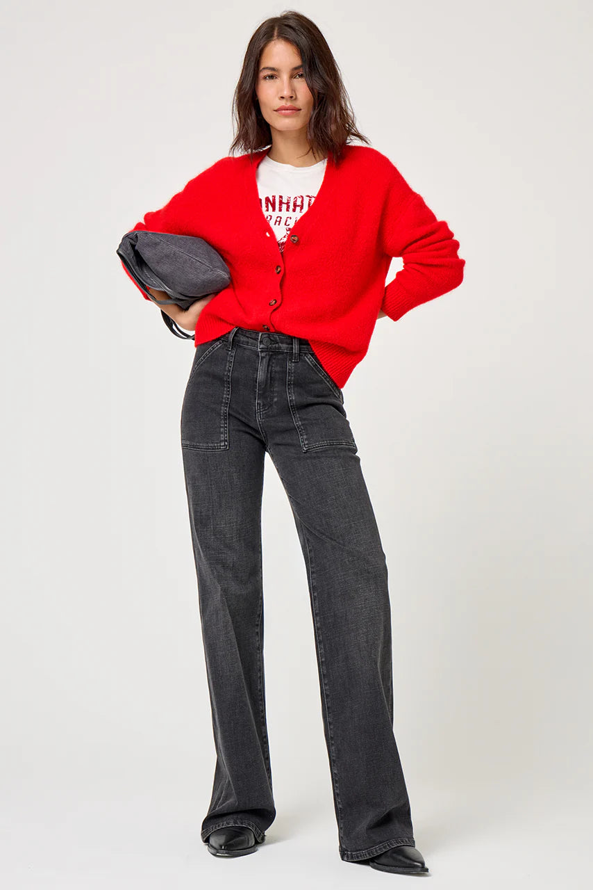 ETHAN 100% Cotton Needlecord Trousers in Charcoal