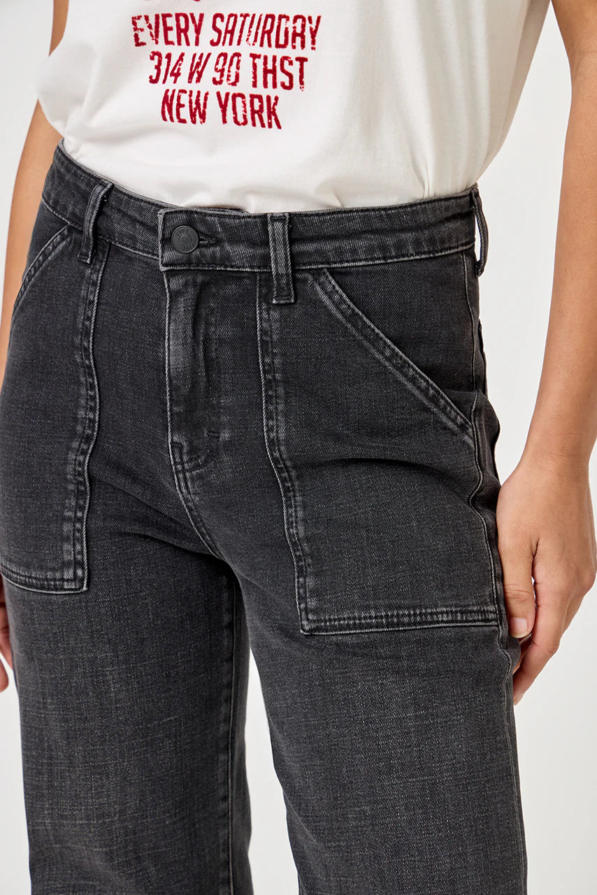 ETHAN 100% Cotton Needlecord Trousers in Charcoal