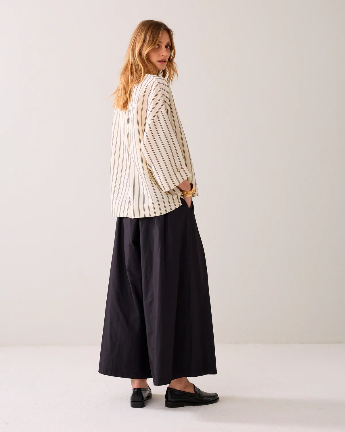 Taffeta Wide Legged Culottes in Black