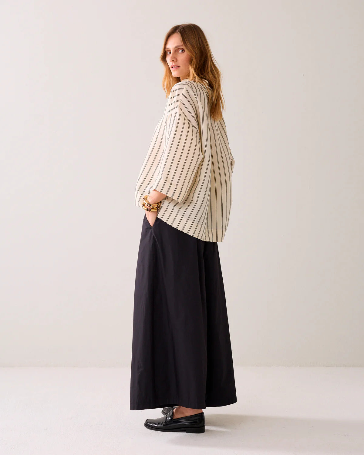 Taffeta Wide Legged Culottes in Black