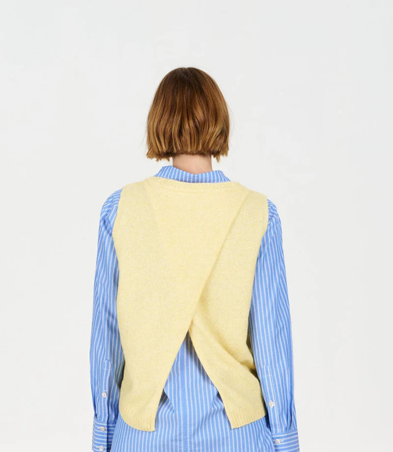 BLAKE Recycled Wool Vest in Yellow