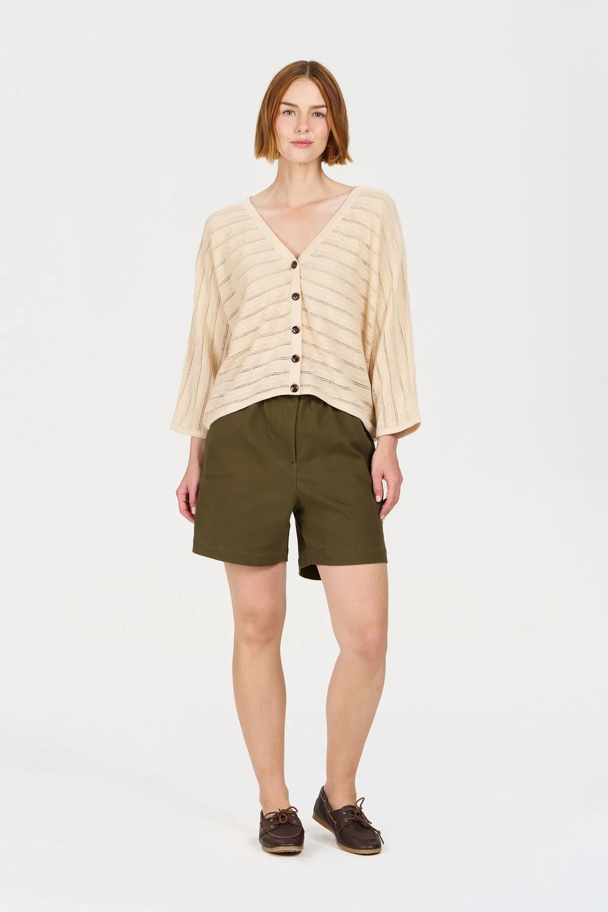 MALI Linen and Cotton Batwing Cardigan in Yellow