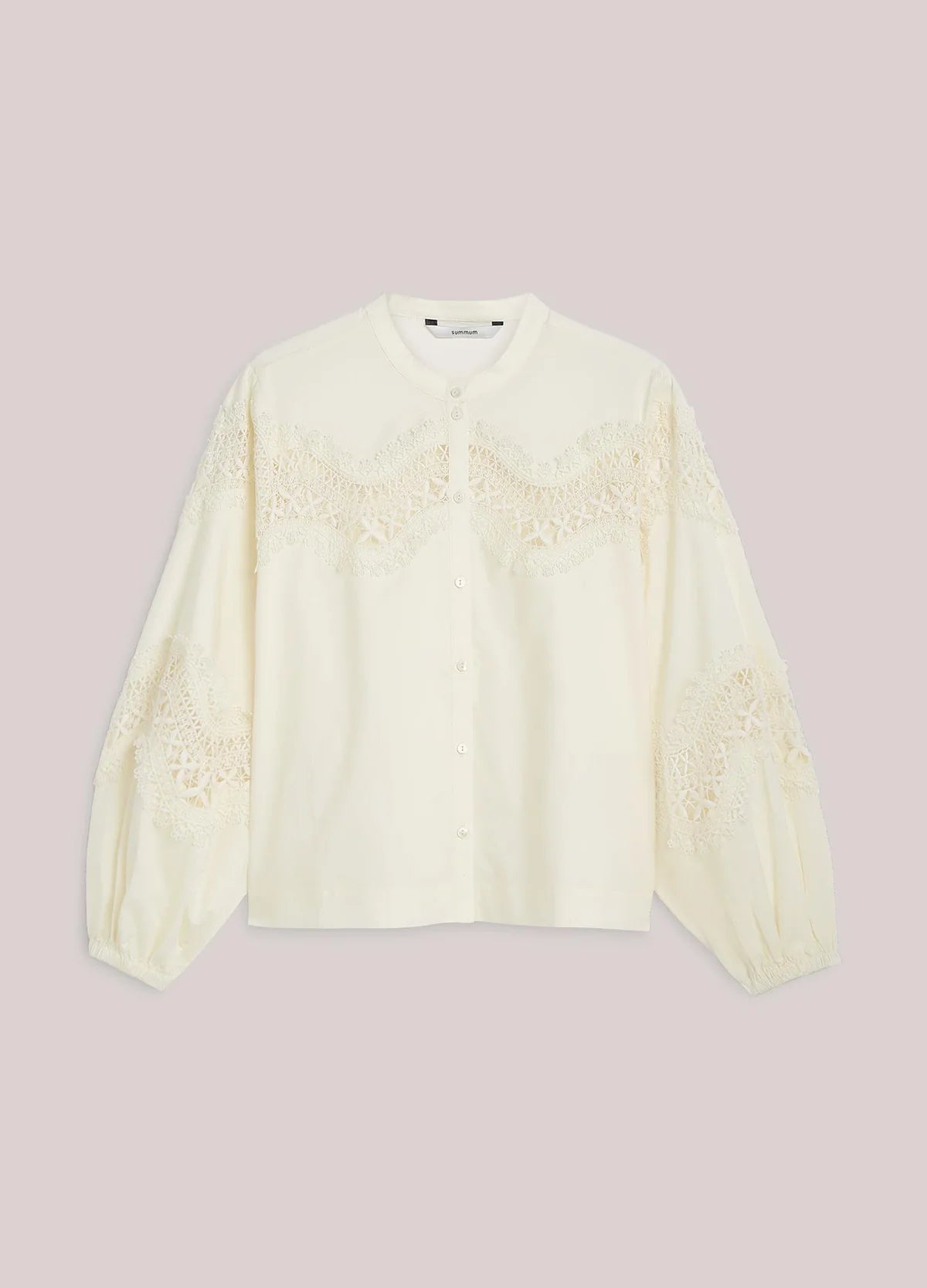 100% Crisp Cotton Poplin Boxy Shirt in Creme