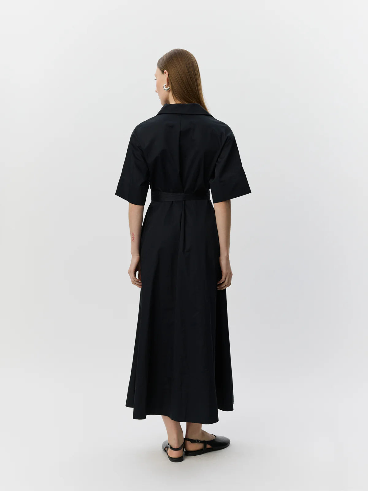 100% Cotton Mina Dress in Black