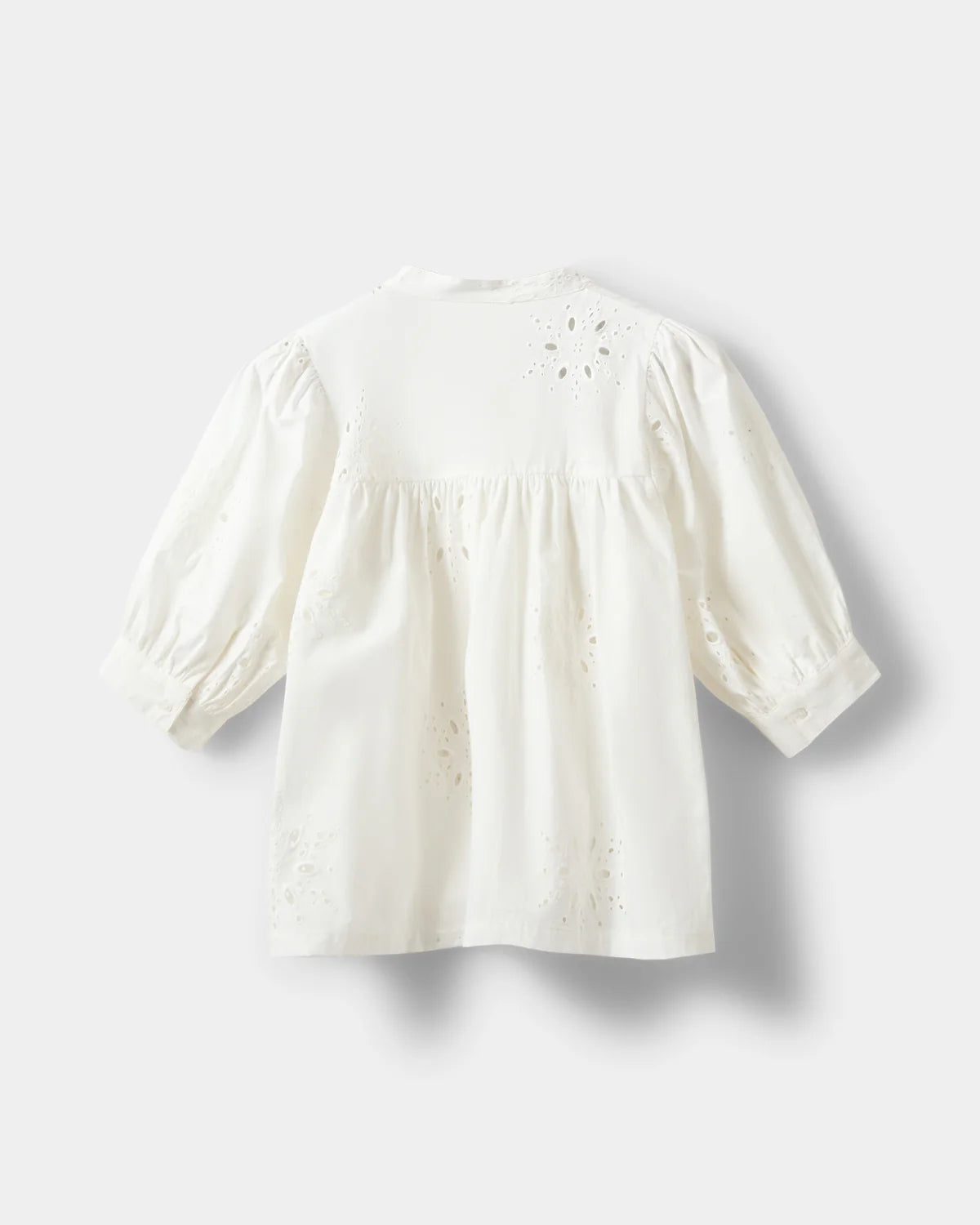 100% Broderie Anglaise Cotton Alessia Shirt in White