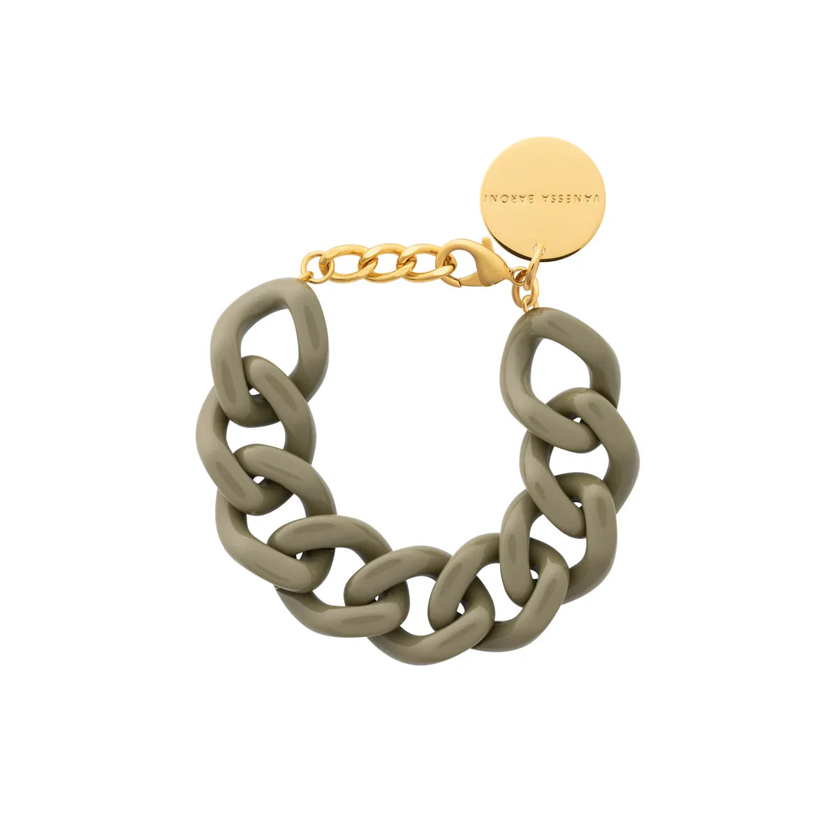 Flat Chain Bracelet in Light Olive