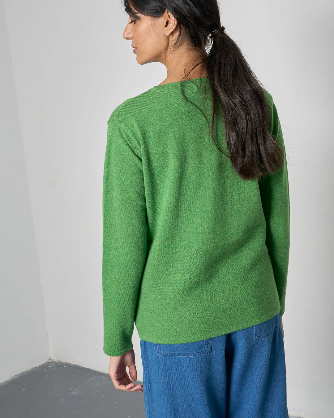 100% Merino Lauren Jumper in Watercress