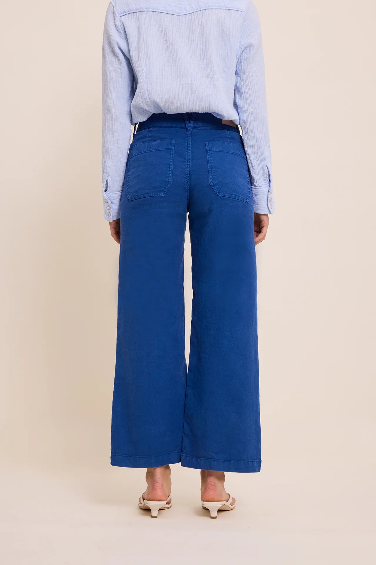 Linen and Cotton Lucia Trousers in Wave