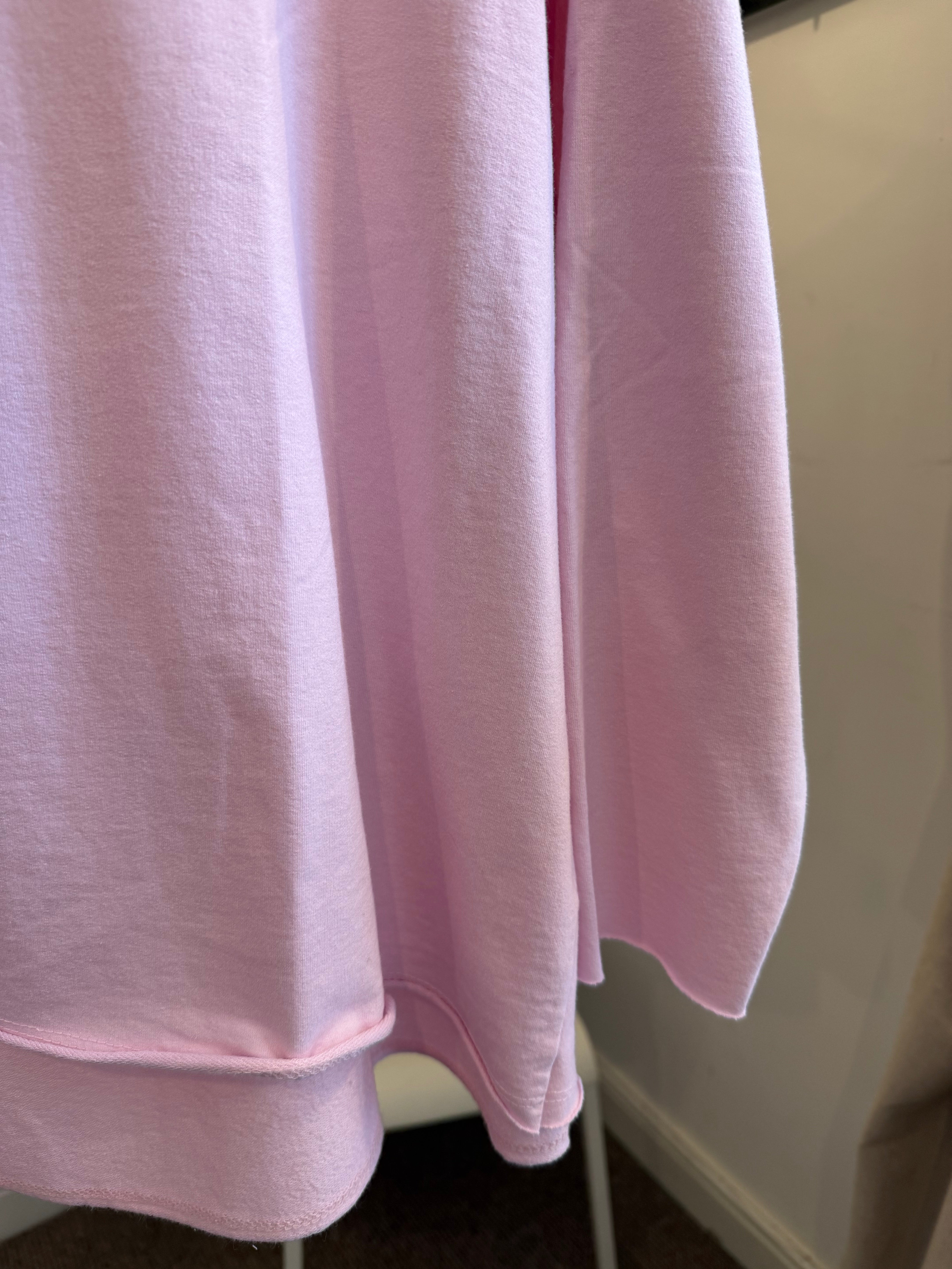 Jayne Long Sleeve Lightweight Sweat in Ice Pink