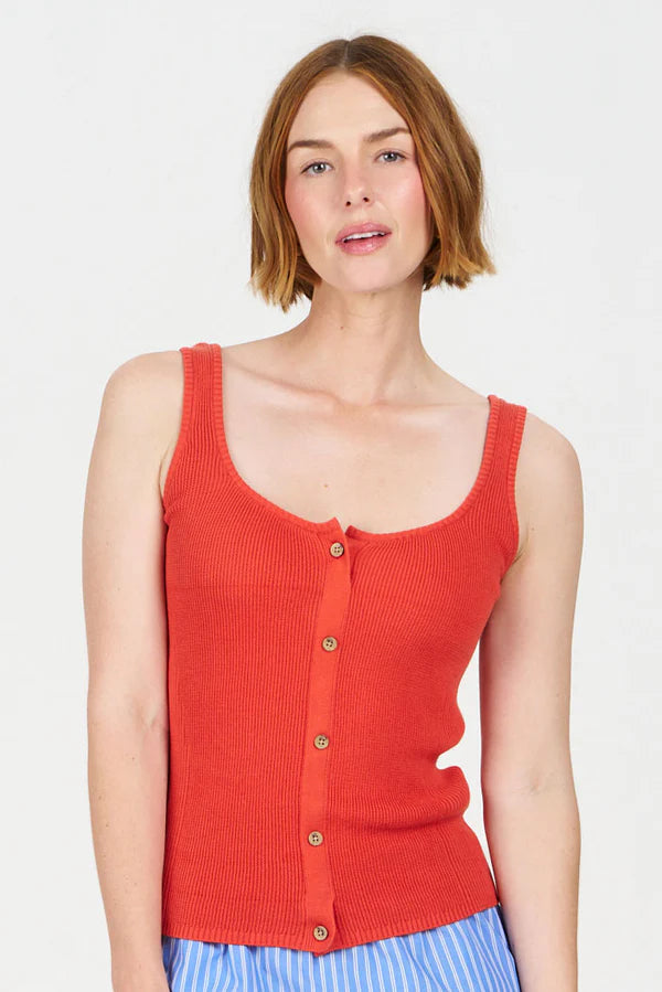 Cove 100% Organic Cotton Vest Top in Orange