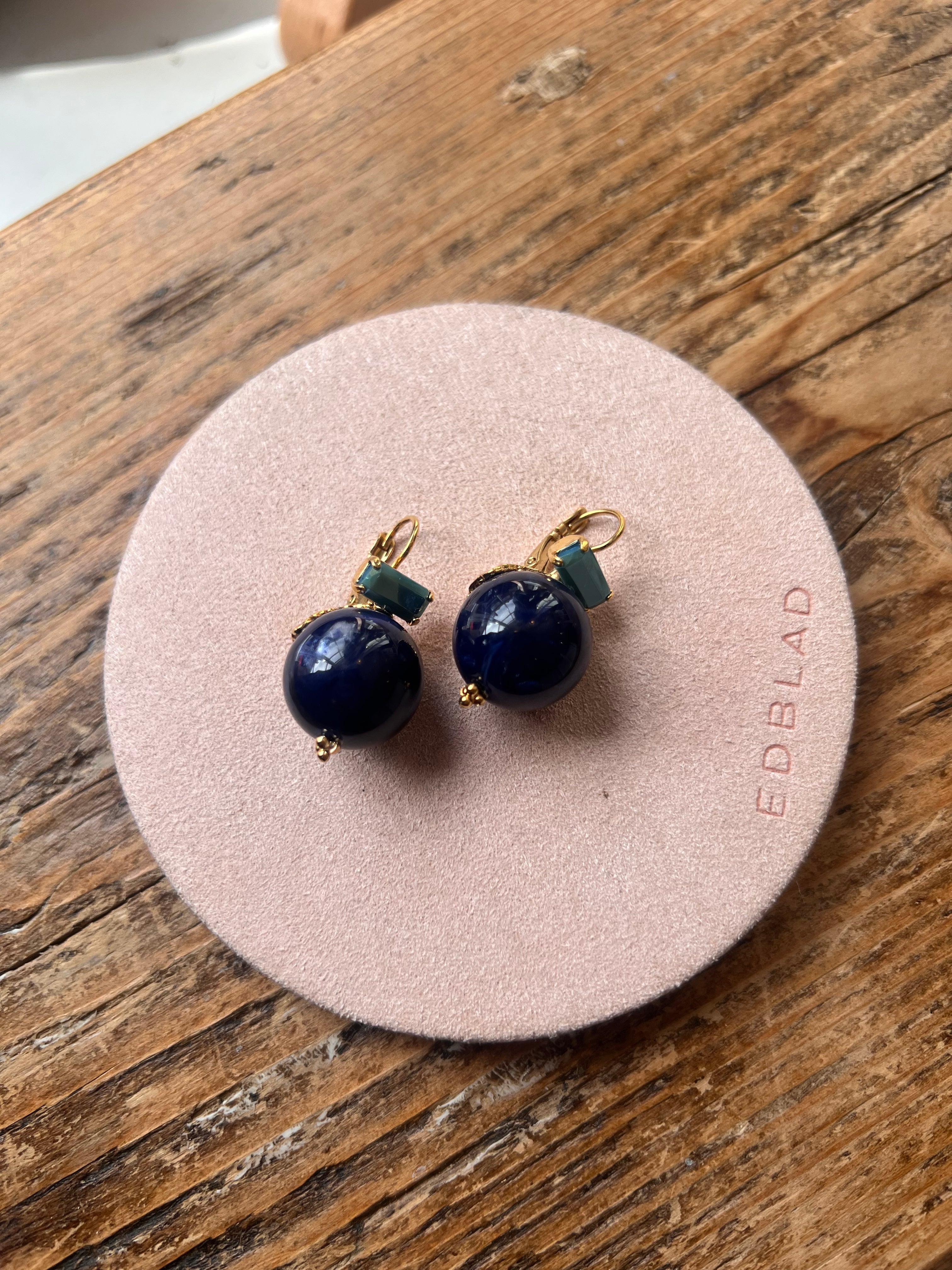 Bo Decalcia Earrings in Navy and Gold