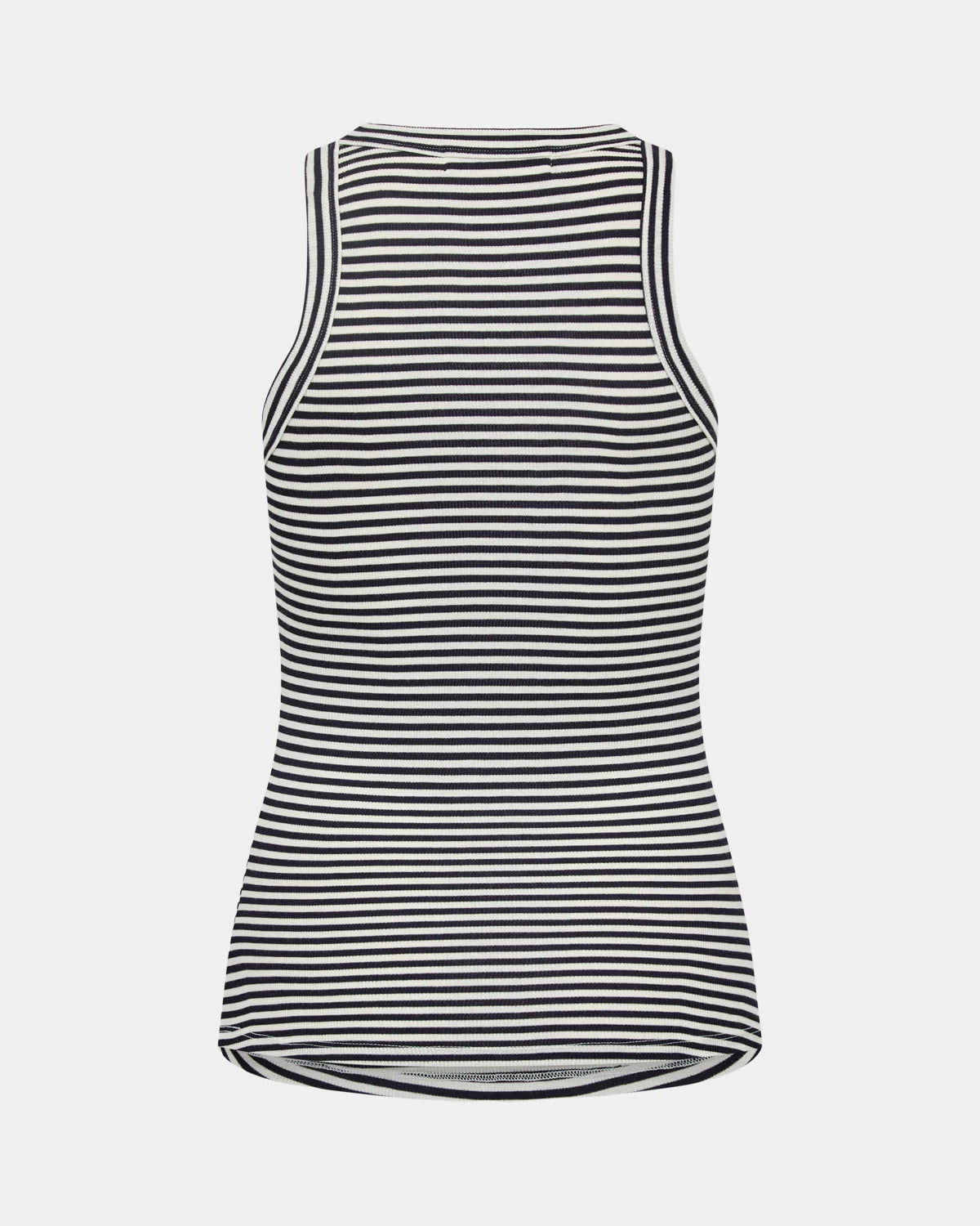100% Cotton Viscose Jullie Vest Top in Navy and White Stripe