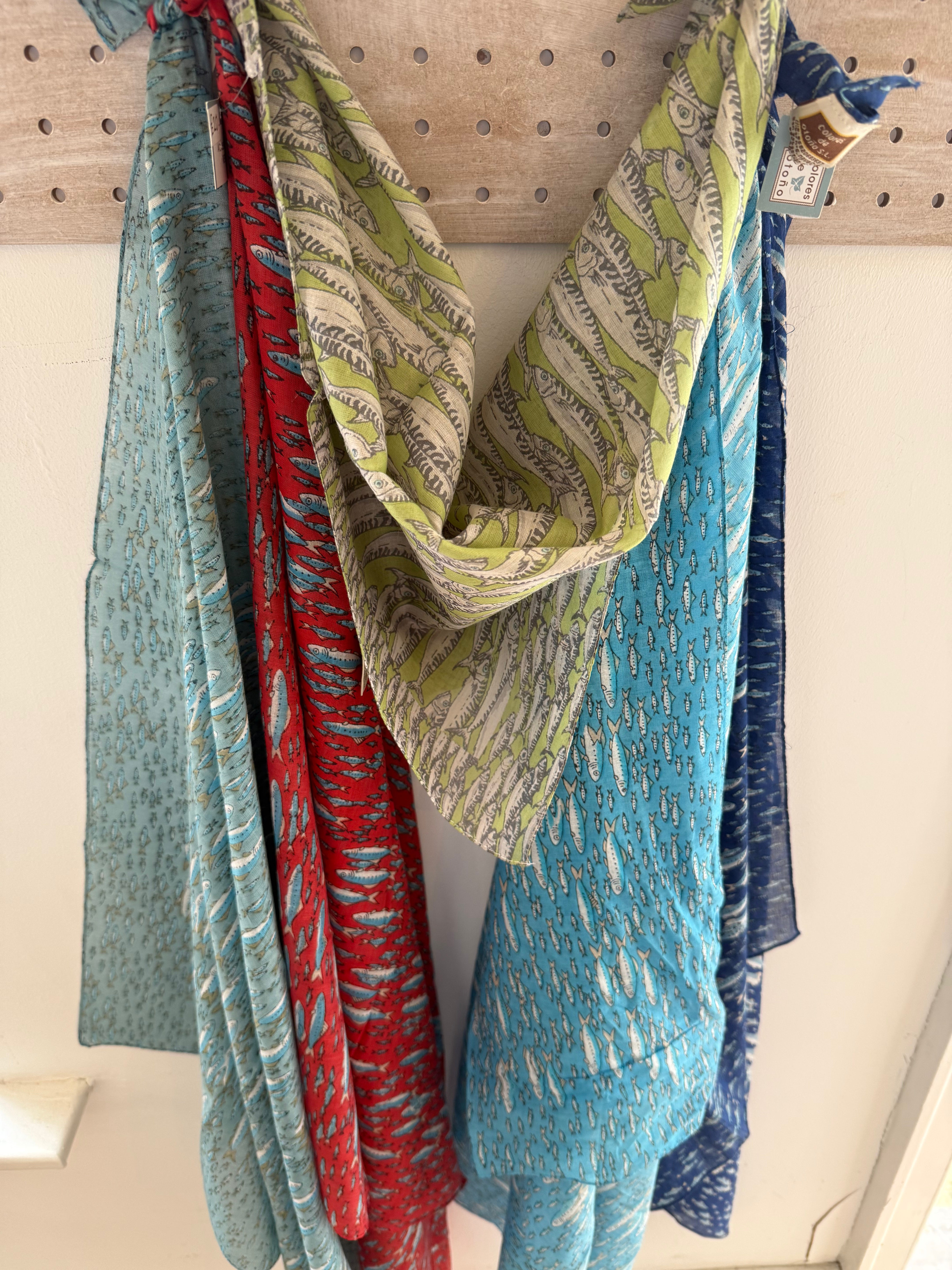 Cotton Fish Scarf Small 50cms x 50cms