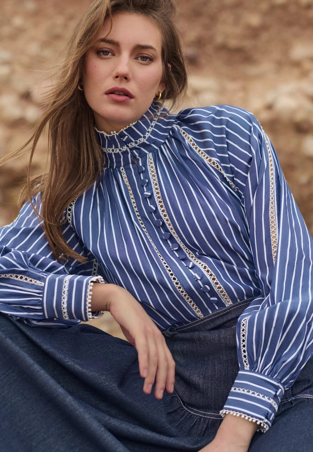 Monia Dea Shirt in Chambray Stripe