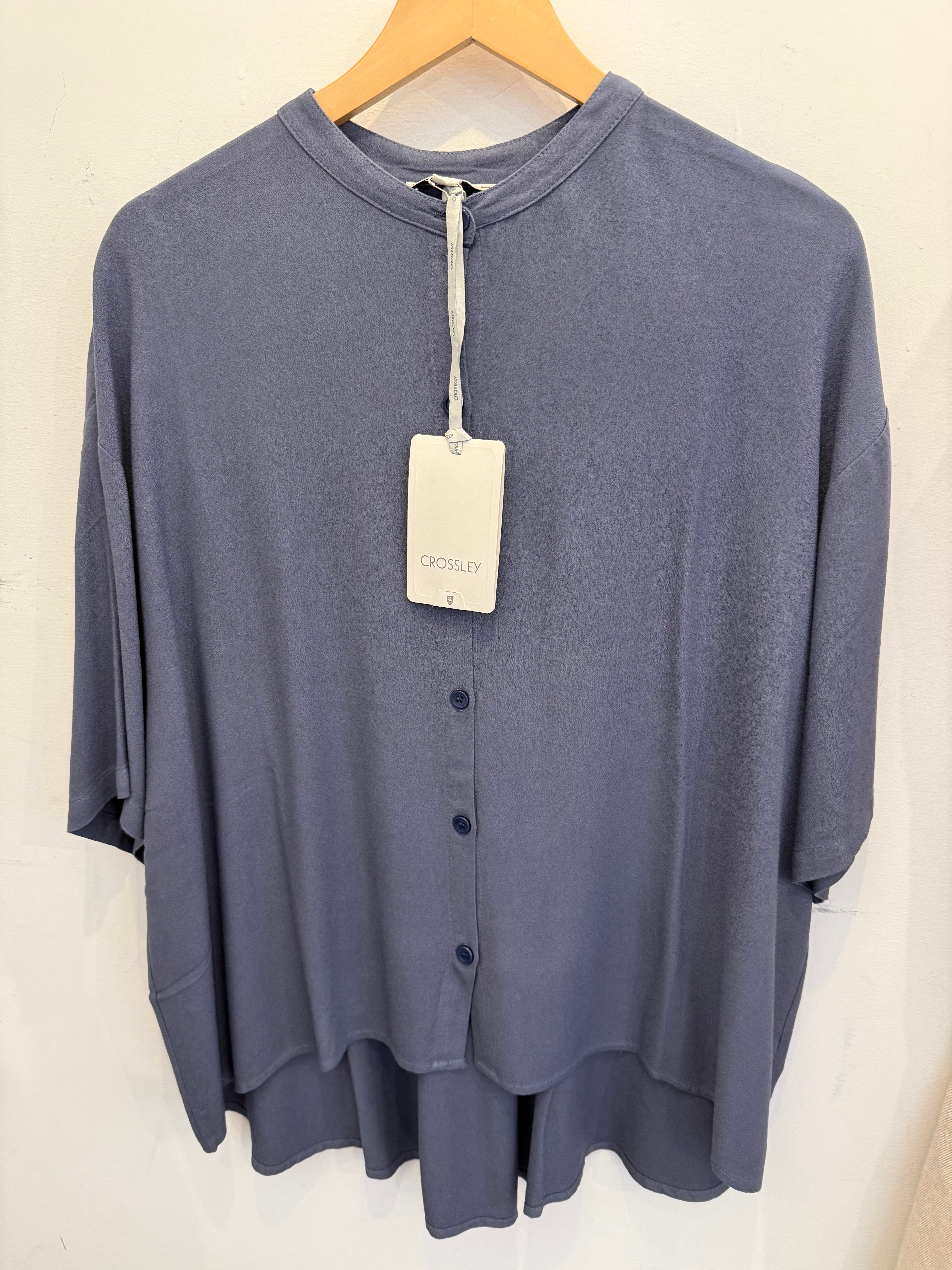 Tuliorv S/S Oversize Shirt in Petrol Blue