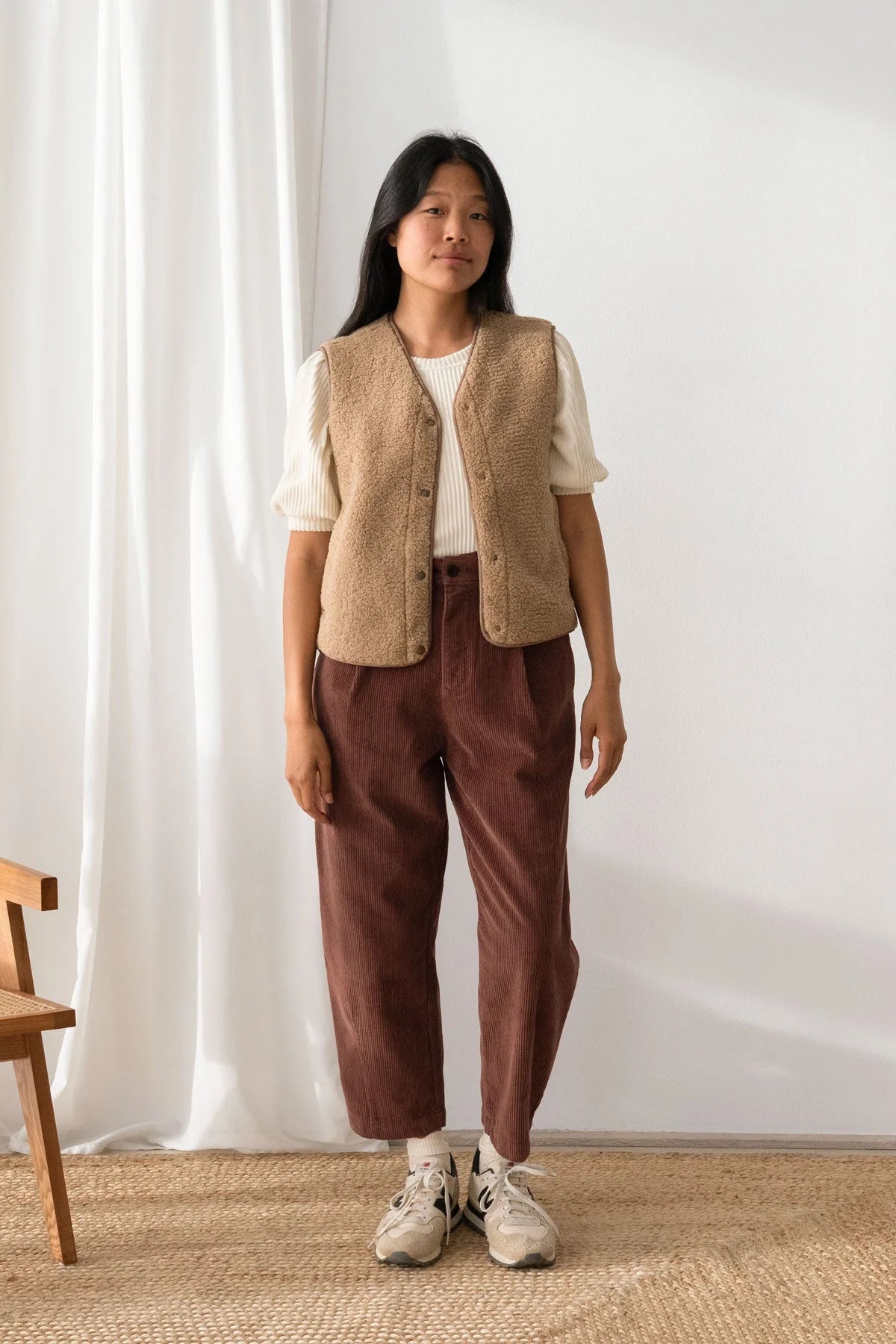 Henderson Sleeveless Gilet in Beige