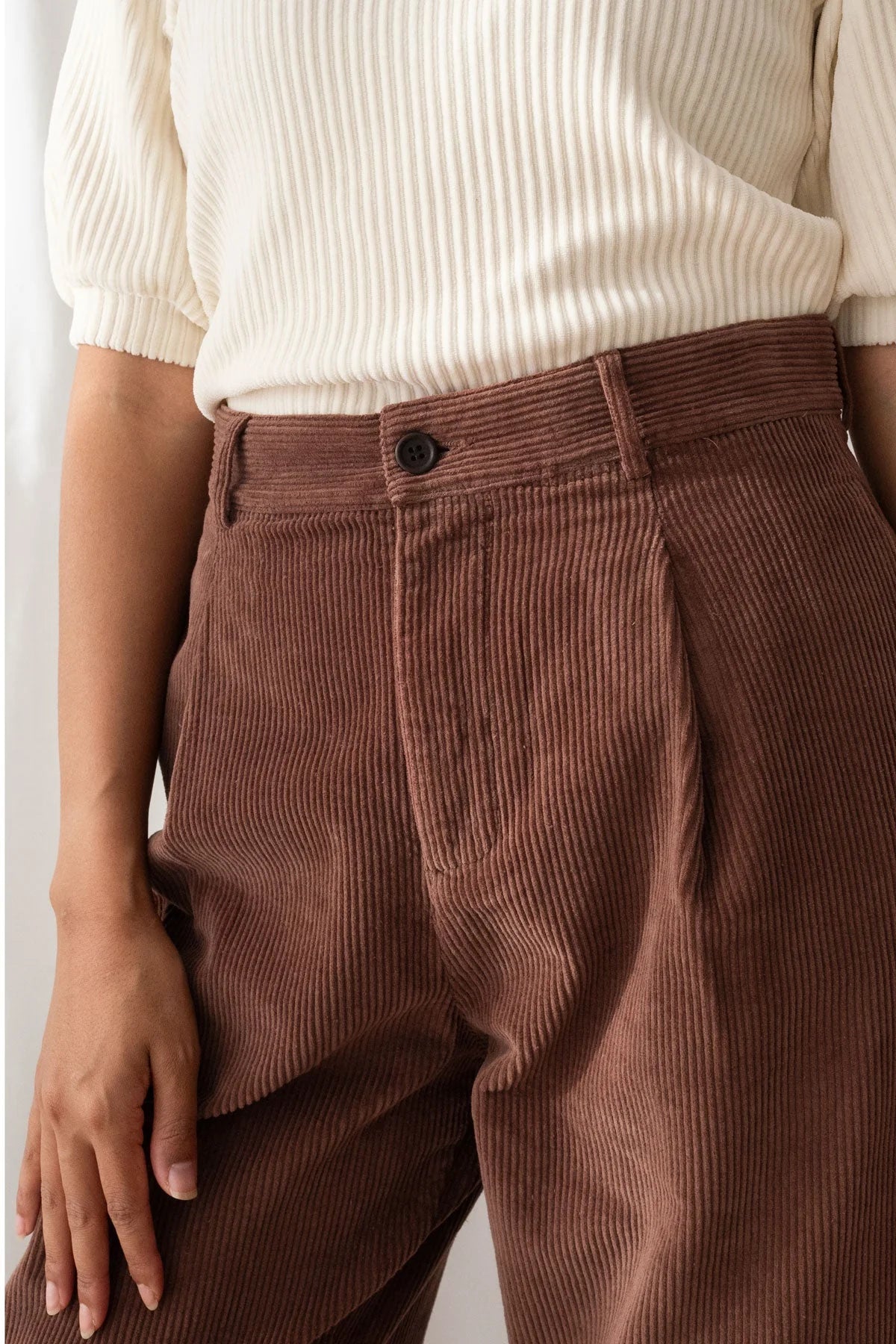 Haruku Cord Trousers in Cappuccino