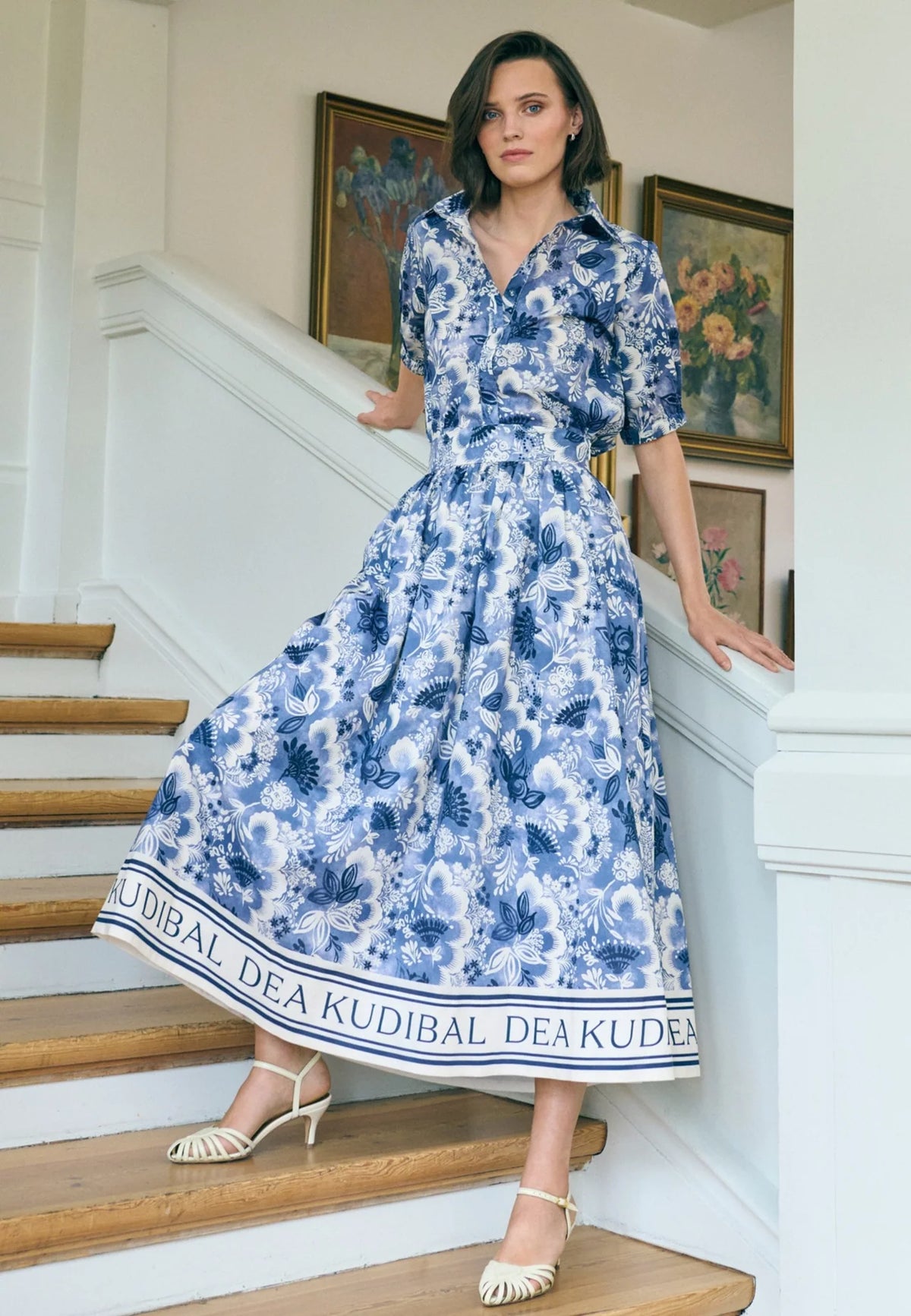 100% Cotton Edda Skirt in Paradise Space