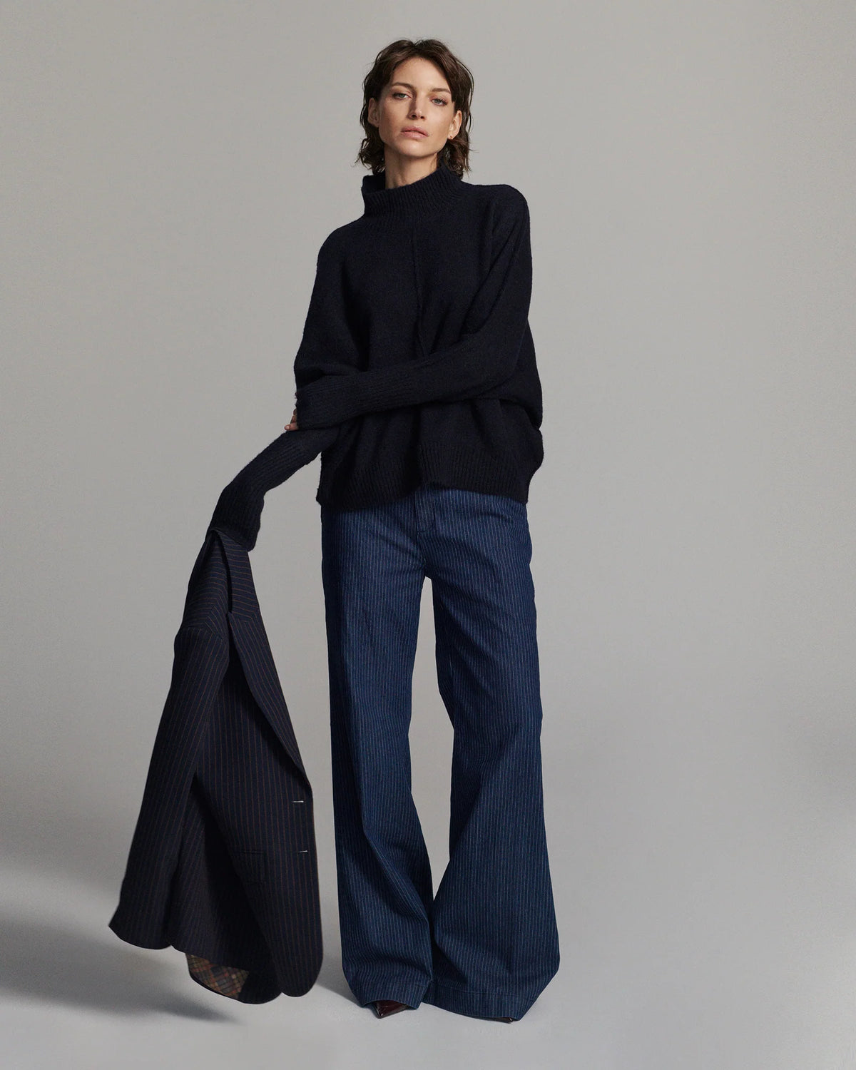 Batwing Sleeve Jumper in Midnight Blue