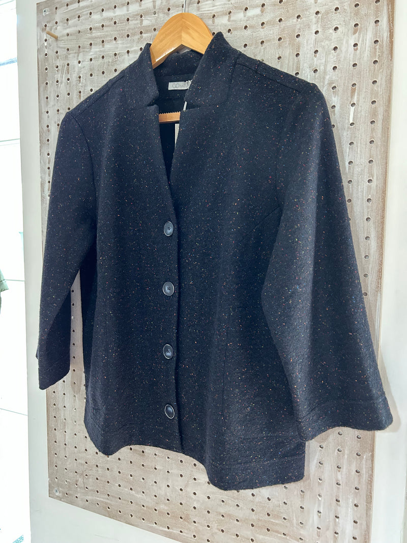 70% Wool Interna 5 Jacket in Black with soft flecks