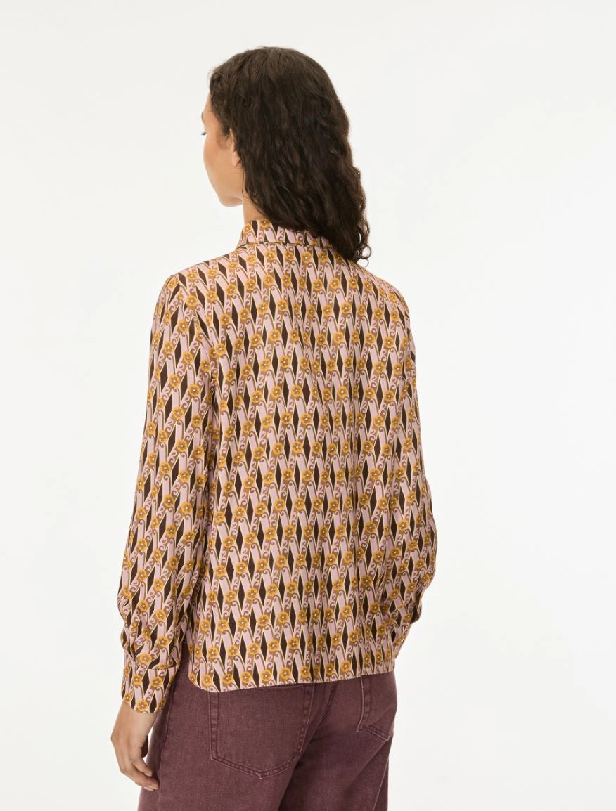Iconico 100% Viscose Reversible Blouse in Pastel Rose