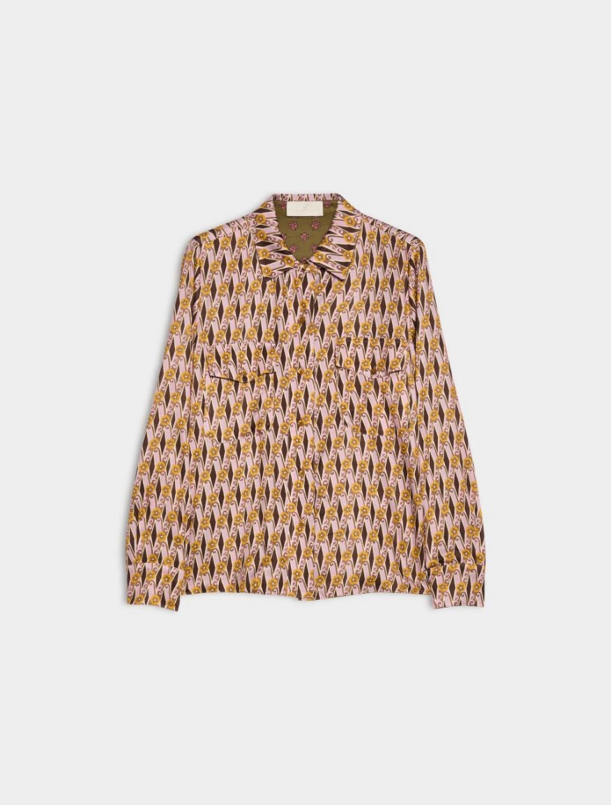 Iconico 100% Viscose Reversible Blouse in Pastel Rose