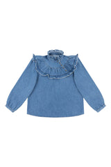 Victoria Blouse in Washed Indigo