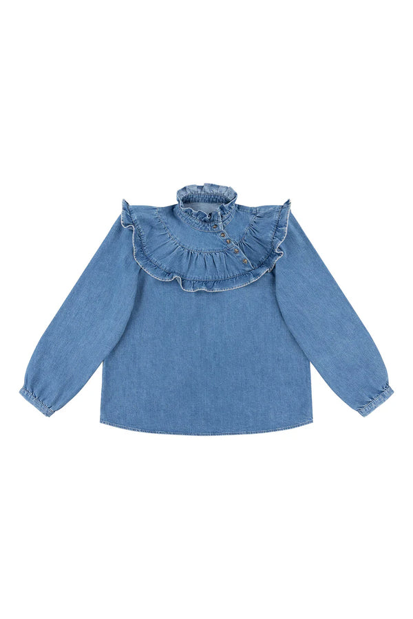 Victoria Blouse in Washed Indigo