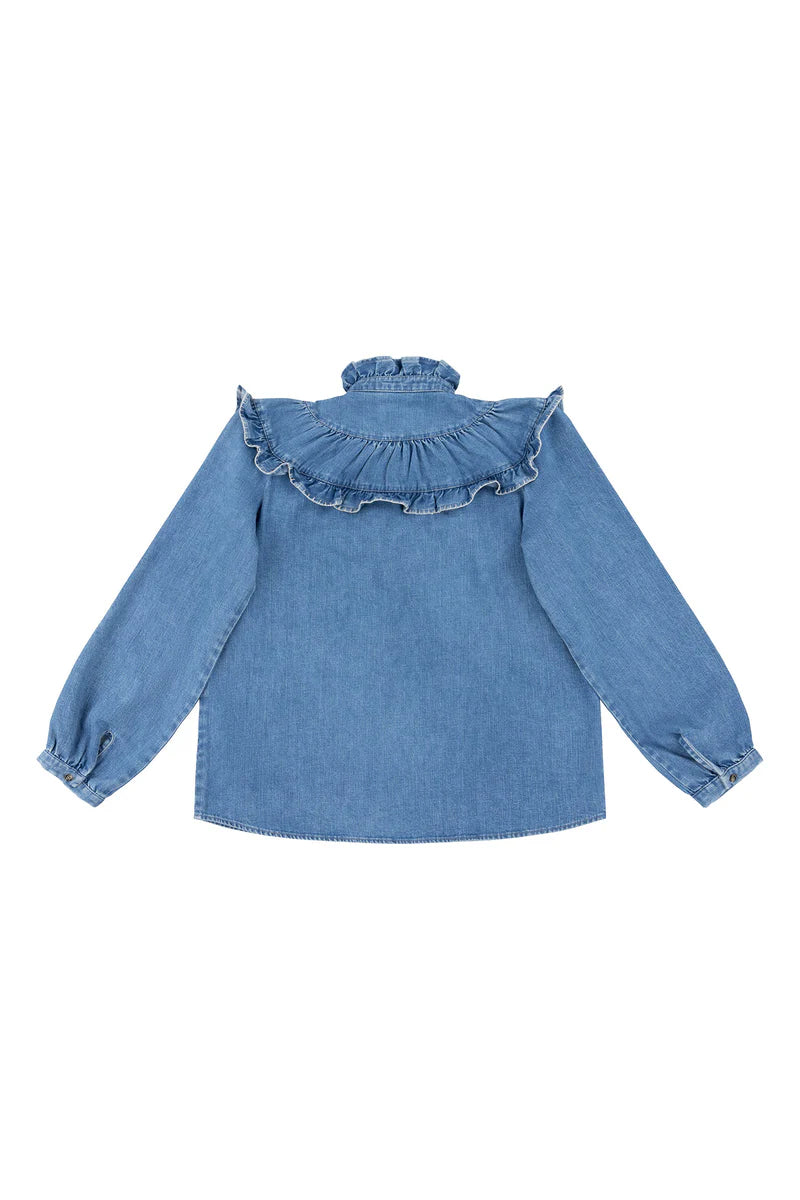 Victoria Blouse in Washed Indigo