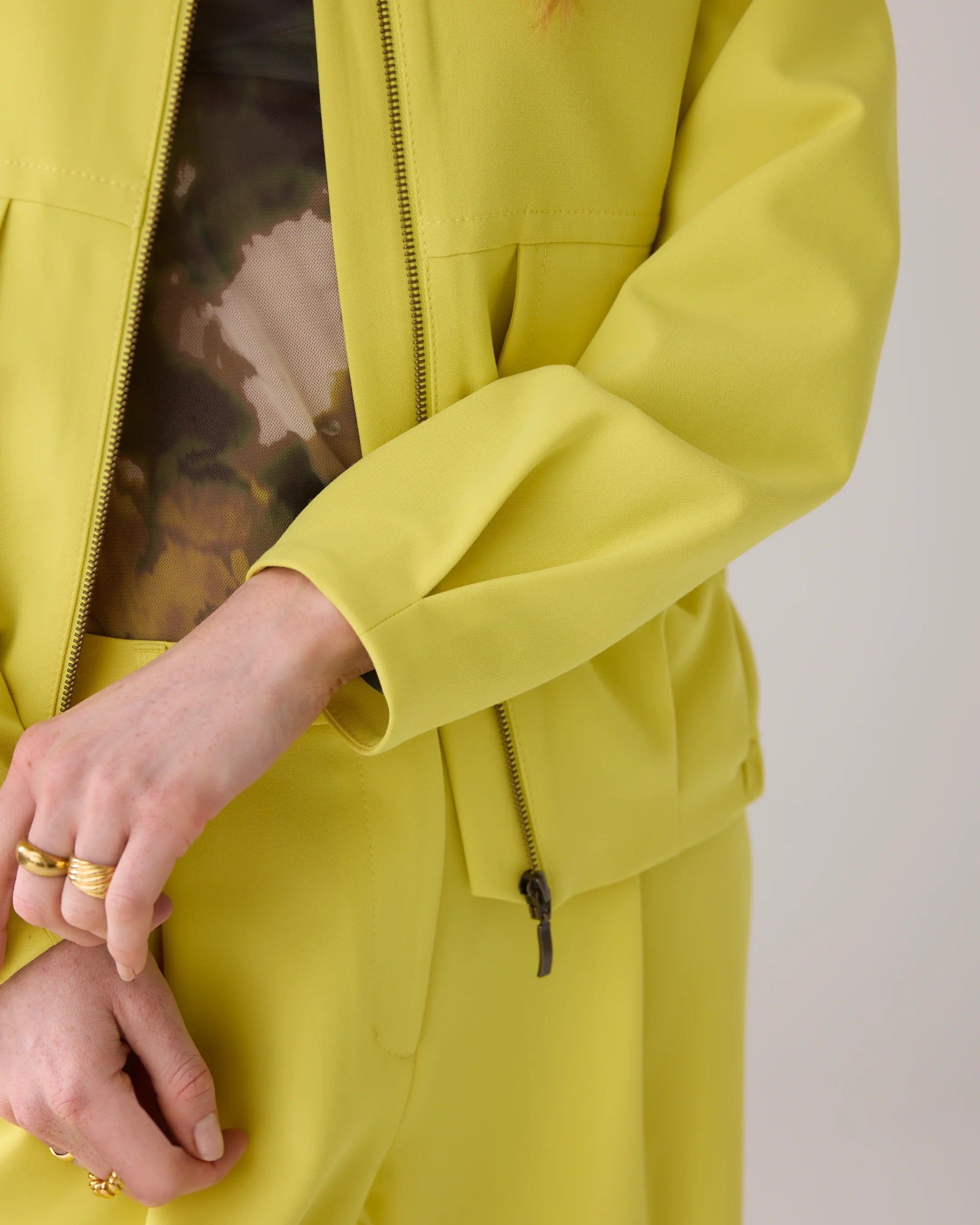 Blousy Jacket with Patch Pockets - Mimosa Yellow