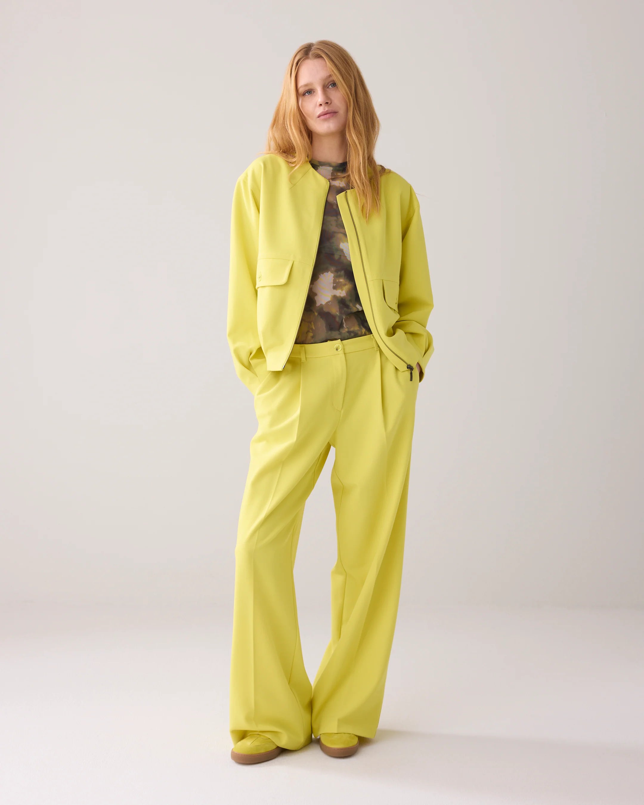 Blousy Jacket with Patch Pockets - Mimosa Yellow