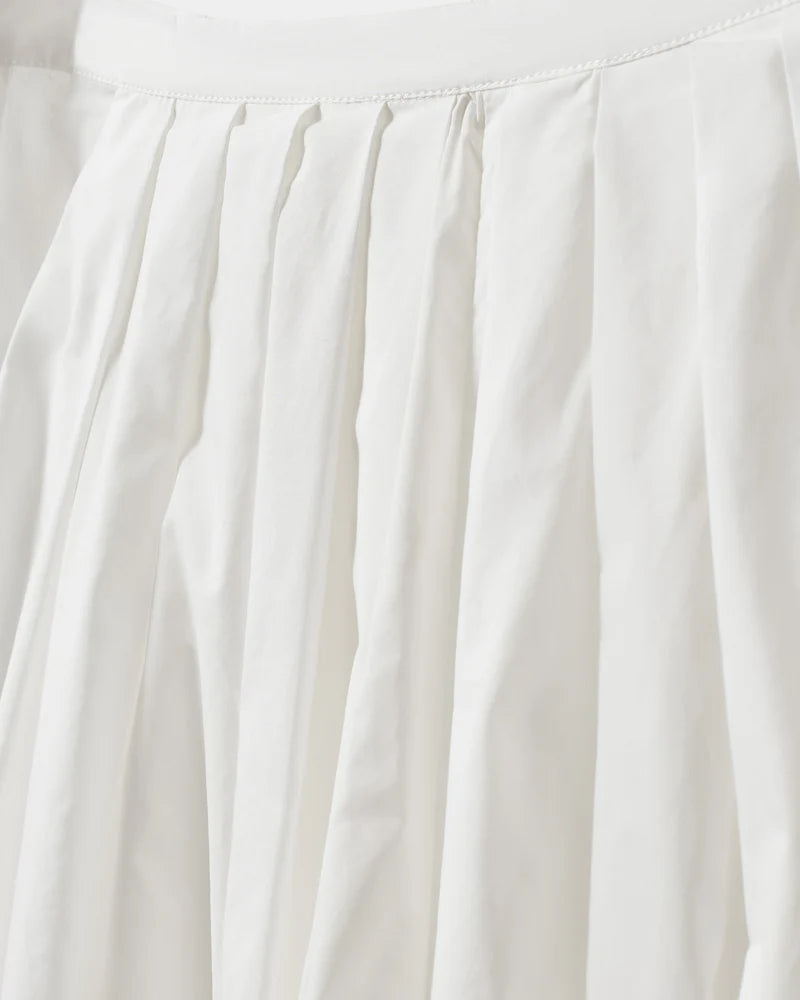 100% Cotton Kattia A-Line Flared Skirt in Bright White