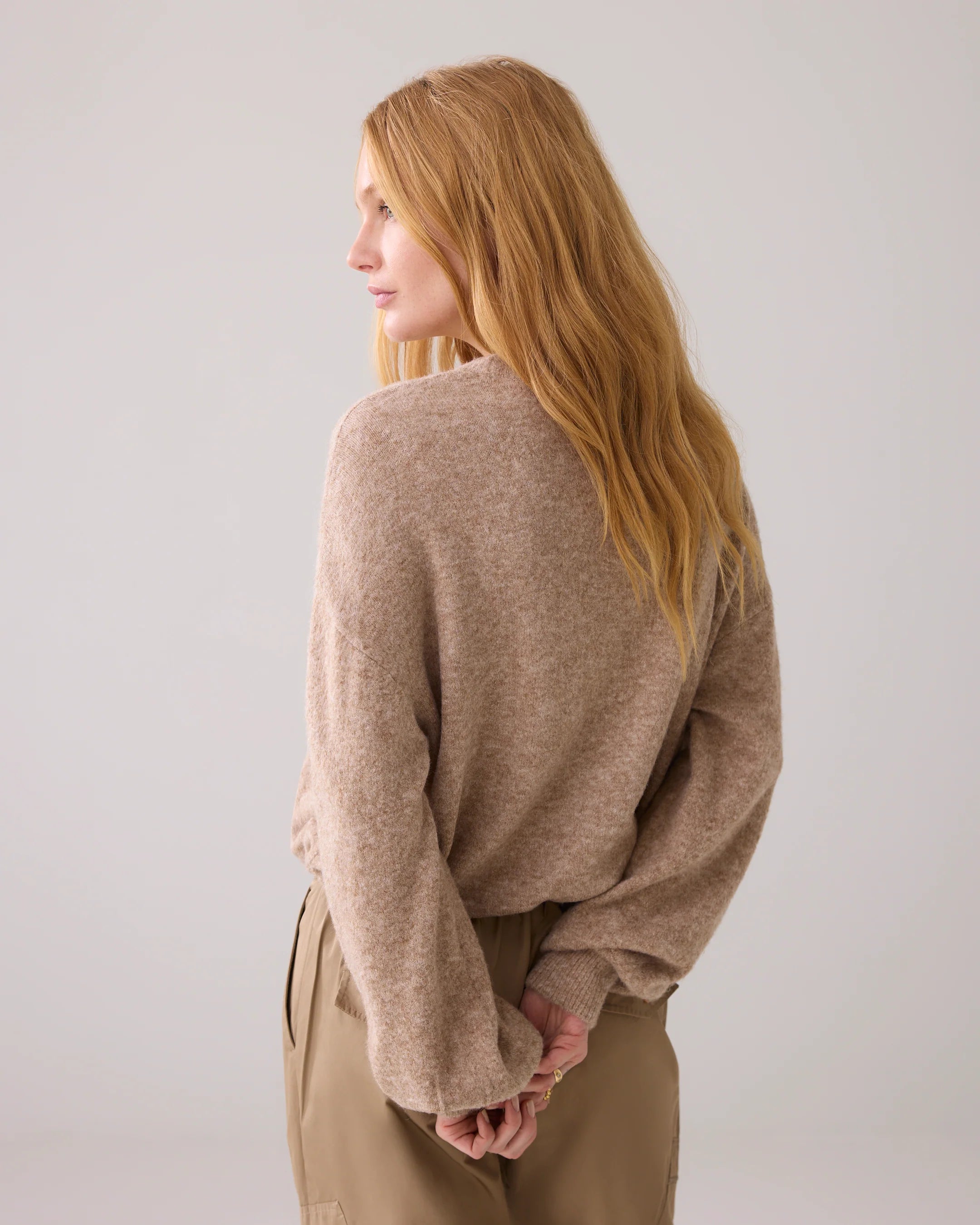 Oversized Wool Blend Jumper with Drawstring Hem