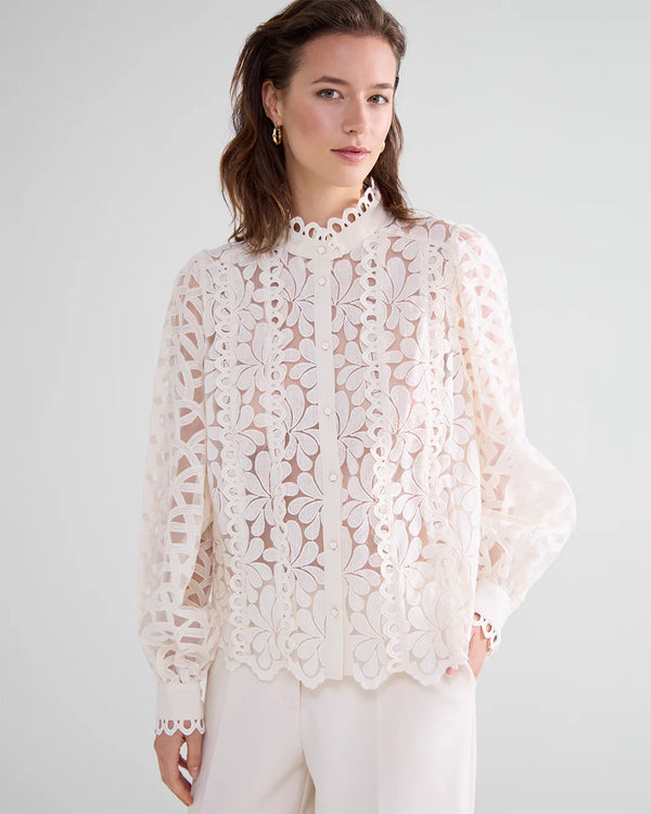 Woven Lace Top in Ivory