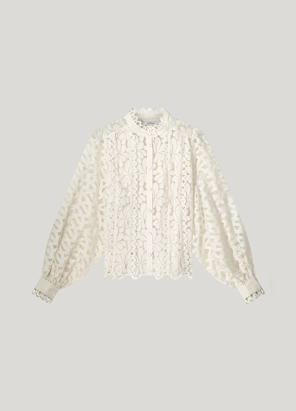 Woven Lace Top in Ivory