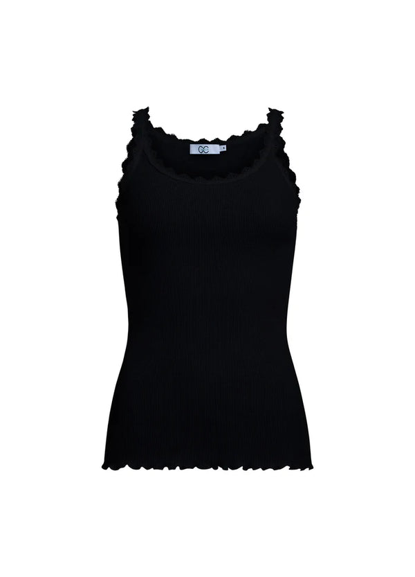 Poppy Silk Lace Camisole in Black