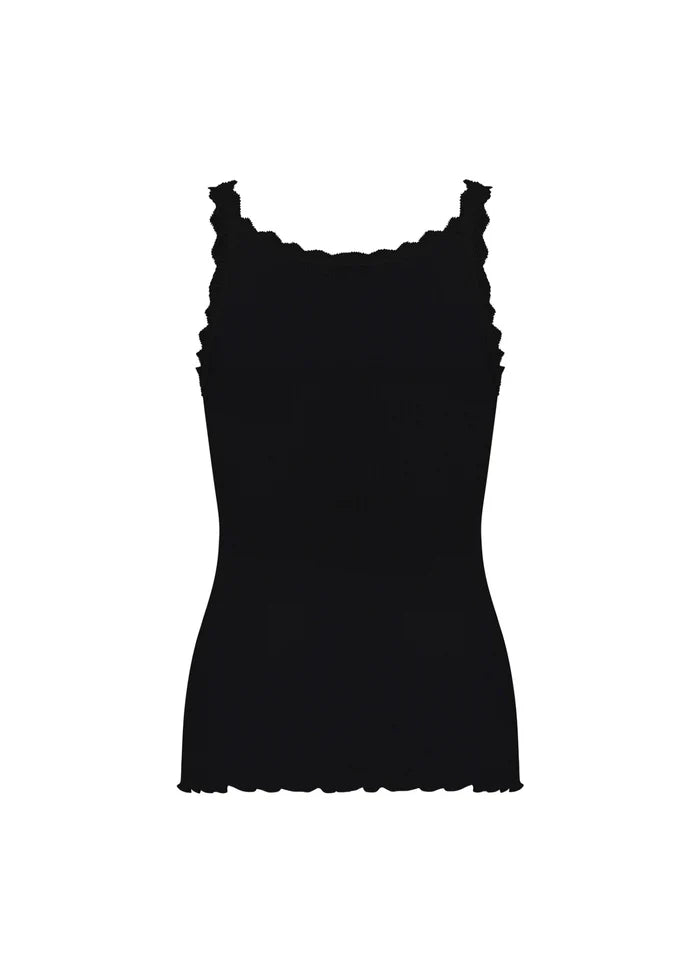 Poppy Silk Lace Camisole in Black