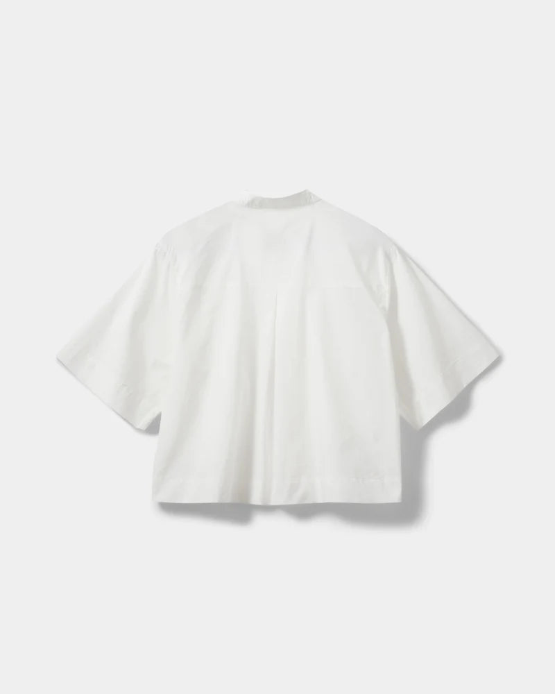 100% Cotton Lili Short Sleeved Shirt in Bright White