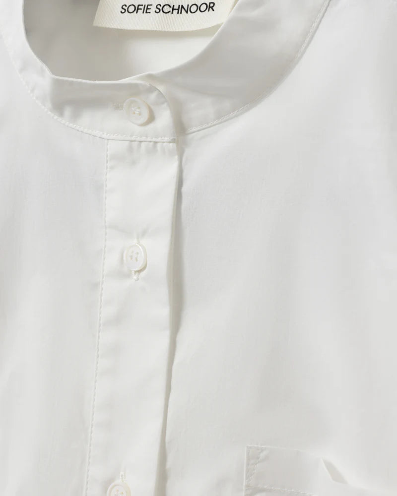 100% Cotton Lili Short Sleeved Shirt in Bright White