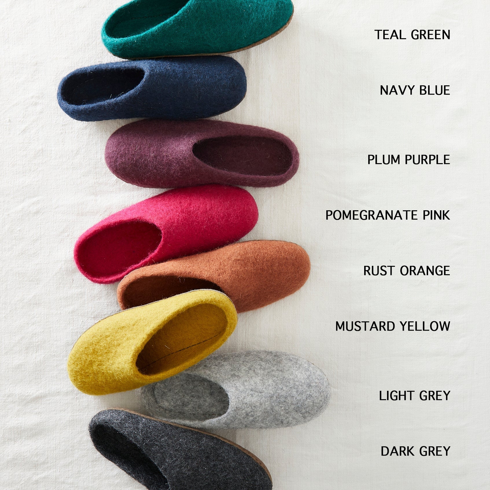 100% Wool Hand Felted Slippers in Teal Green