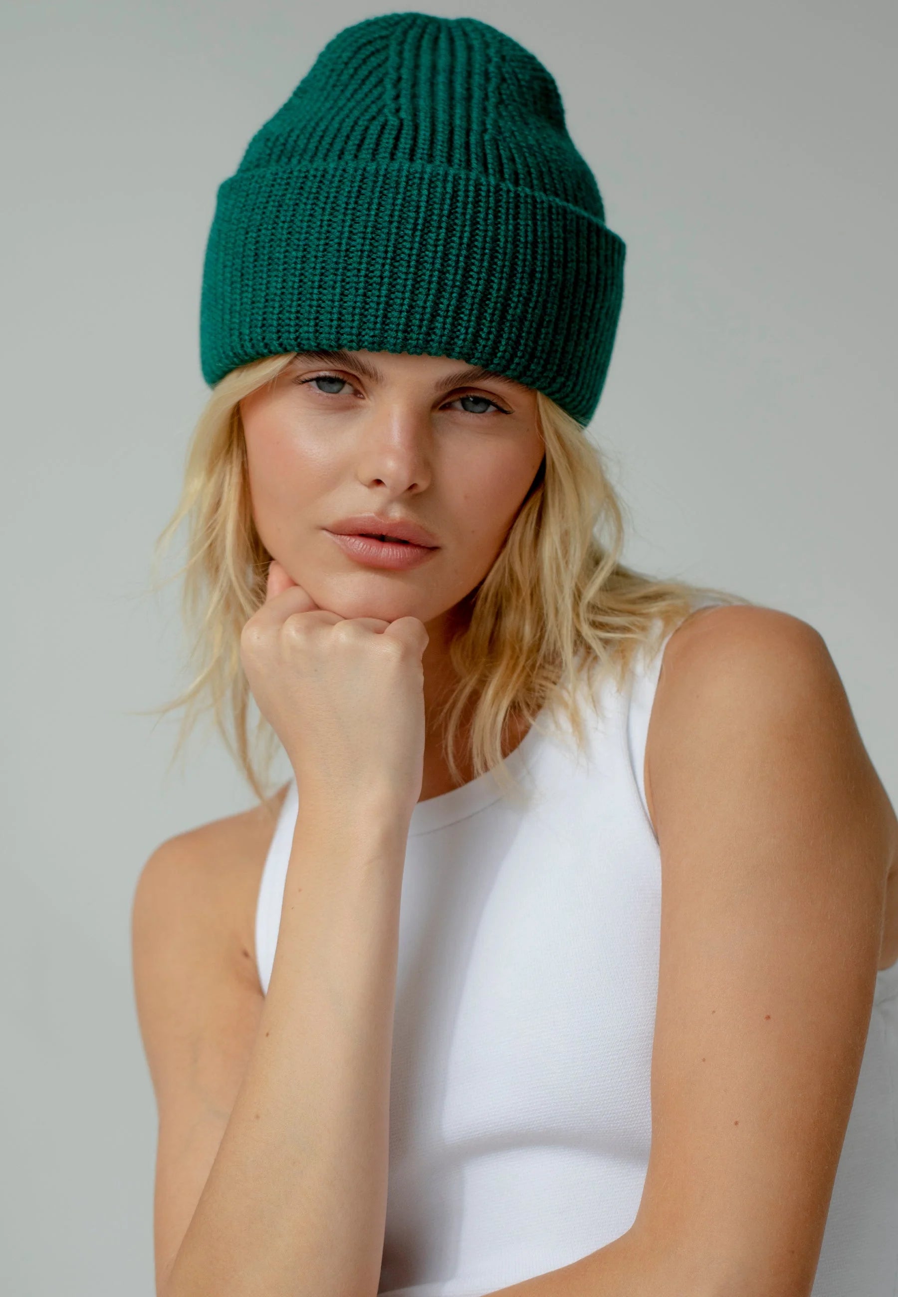 The Merino Wool Beanie in Green