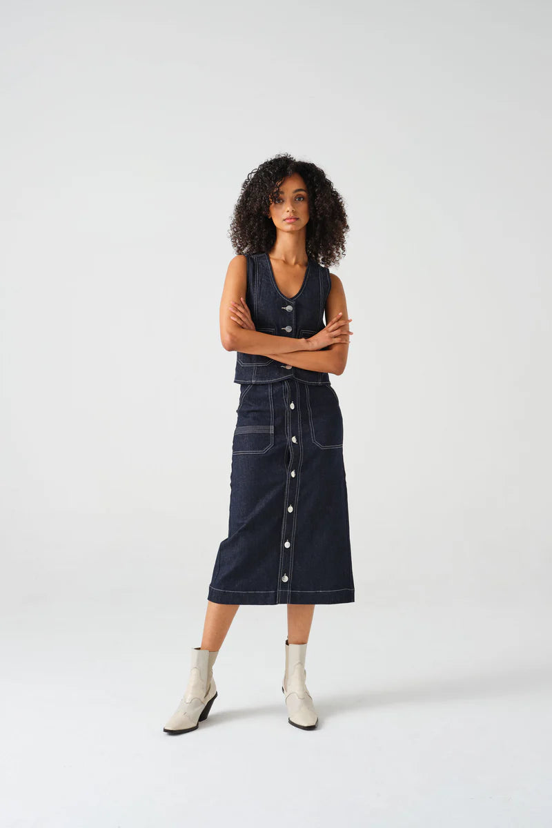 Elodie Midi Skirt in Nightfall