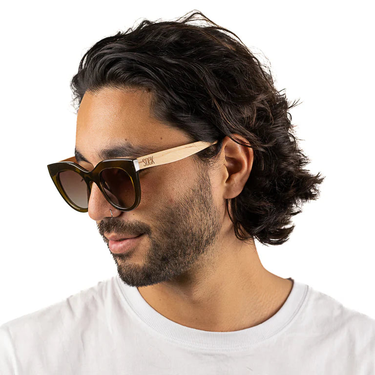 Milla Khaki Gradient Lens 1 with White Maple Arms